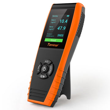 Temtop LKC-1000S+ 2nd Air Quality Monitor for PM2.5 PM10 HCHO AQI Particles VOCs Humidity Temperature, Date Dxport